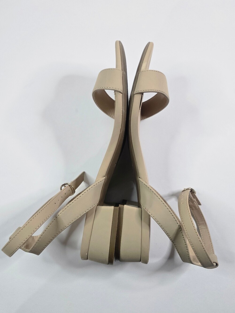 Ankis Nude Beige Ankle Strap Flat Sandals Size 7M - Picture 6 of 8